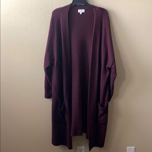 Lou & Grey Maroon Oversized Cardigan